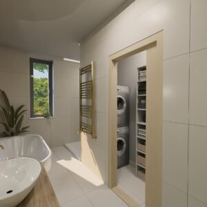 Fürdő + Mosóhelyiség