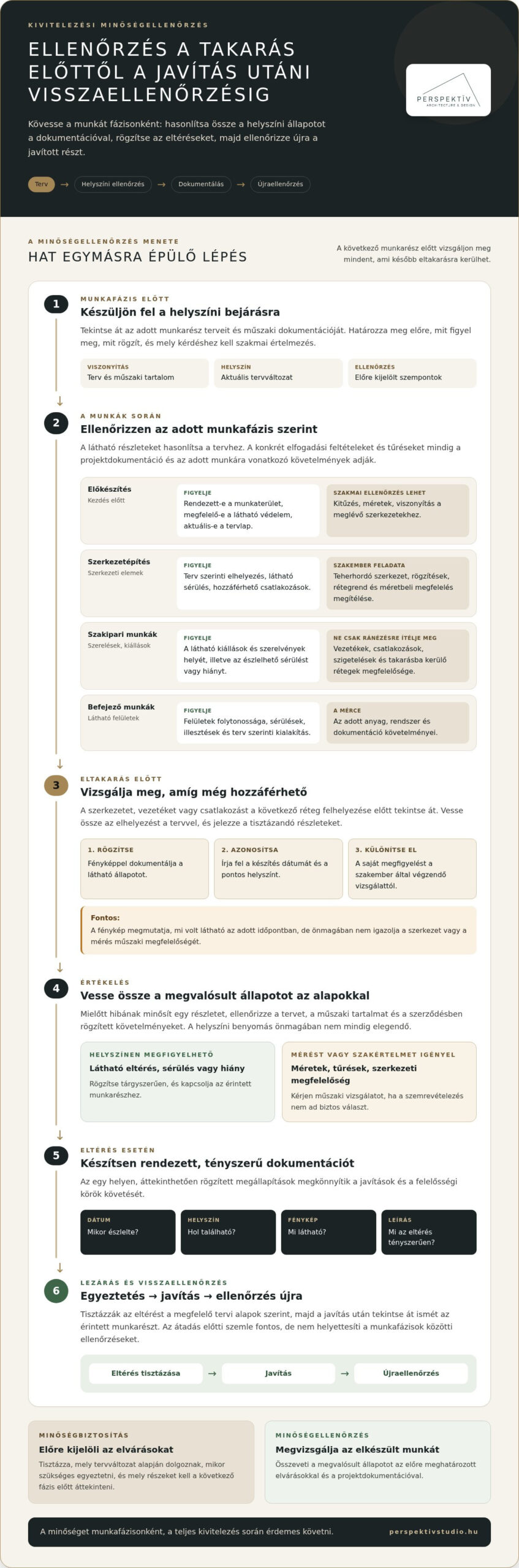 Kivitelezési minőségellenőrzés: ellenőrzőlista az építkezés fontos szakaszaihoz